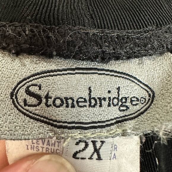 Vintage Stonebridge Black Stretch Whimsygoth Classic Side Slit Maxi Skirt 2X - Picture 5 of 7